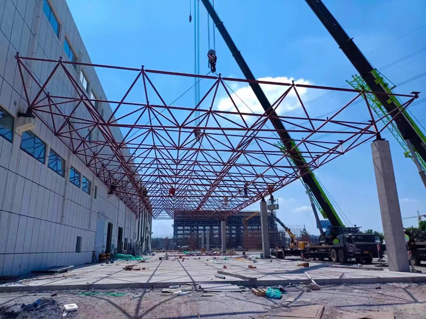 靖江江苏宿迁国望高科纤维公司 -生活楼网架 成品库网架 立体库网架